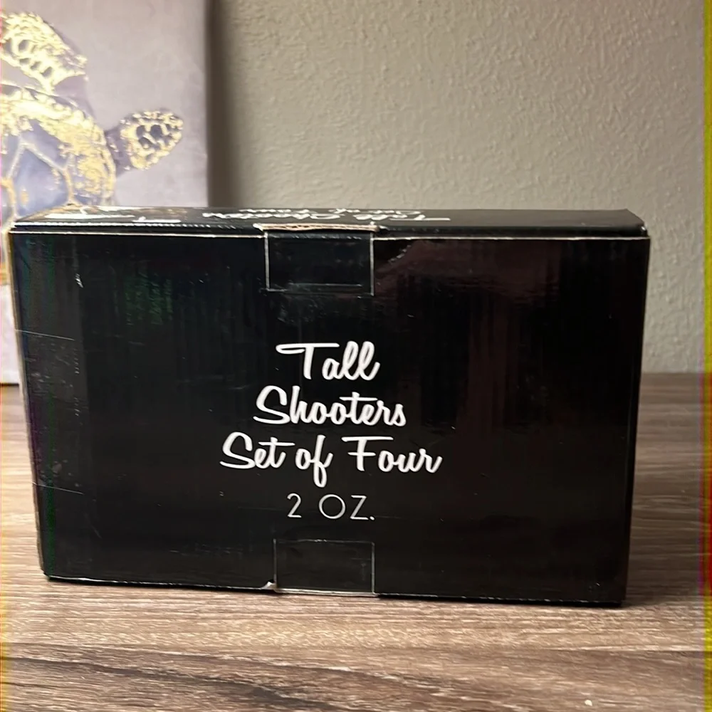 New in Box Novelty Tall Shooter Shot Glasses 2 oz Set of 4- Girl’s Night Out